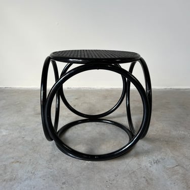 Michael Thonet- Style Bentwood and Cane Stool Ottoman 