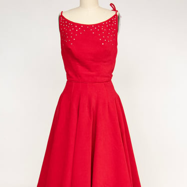 1950s Dress Velvet Full Circle Skirt Emma Domb XXS 