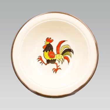 VEGETABLE SERVING BOWL Metlox Poppytrail Red Rooster | Vintage California Pottery Mid Century Modern Dinnerware Provincial Shape 