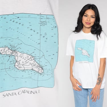 Santa Catalina Island Shirt 80s Single Stitch Los Angeles Shirt 1980s California Tshirt Graphic Tee Vintage La Medium Large 