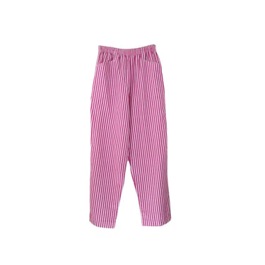Vintage Pink & White Cotton Striped Pants size Medium 