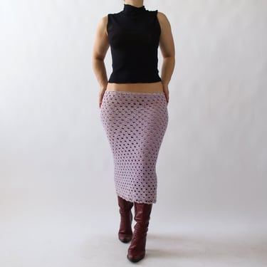 Vintage Lilac Crochet Skirt - W31