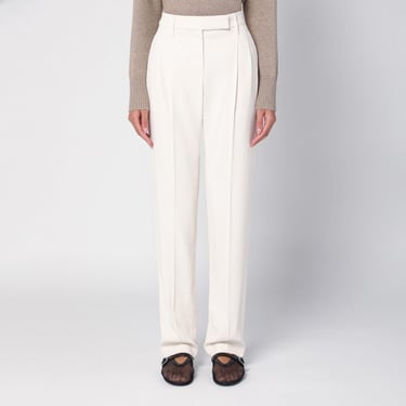 Brunello Cucinelli Ivory Viscose Trousers Women