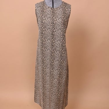 Leopard Print Linen Maxi Dress By Studio Ease, M