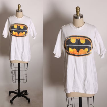 1990s 1994 White Short Sleeve Single Stitch Batman T Shirt by Fruit of the Loom -L 