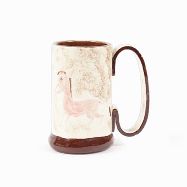 Mid Century Ceramic Mug Cup Donkey Motif 