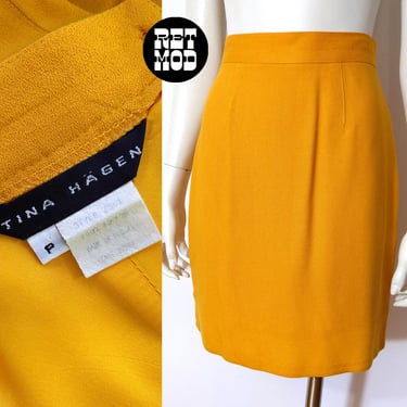 Good Vibes Vintage 80s 90s Mustard Yellow Pencil Skirt by Tina Hägen 