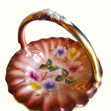 VINTAGE Portugal Candy Dish. Gold Detailed Ceramic Dish, Home Decor 