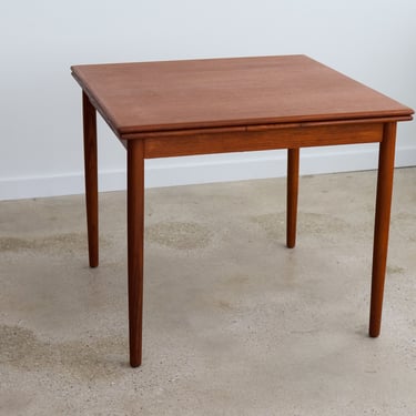 Square Mid Century Danish Modern Extending Dining Table 