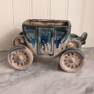 Vintage Ceramic Carriage Planter 