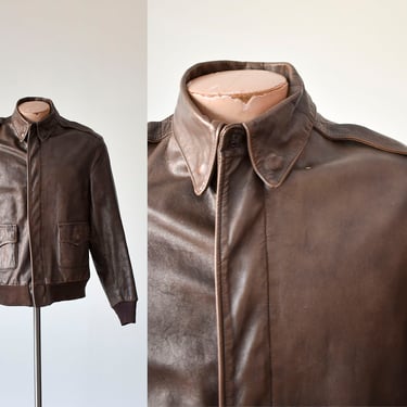 Vintage 1960s Leather Bomber Jacket / Vintage Air Force Bomber Jacket / Vintage Pilot Jacket / Willis & Geiger Inc Jacket / A2 Bomber Jacket 