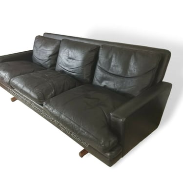 Original 60s Leather Danish Modern Sofa Couch By Fredrik Kayser for Vante MCM