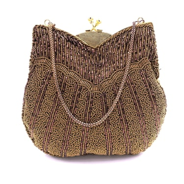 Vintage Gold Beaded Purse 