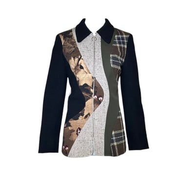 Moschino Couture Autumn Motif Angora Blend Pieced Jacket