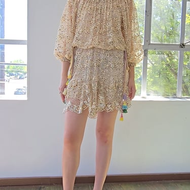 Chloe Cream Lace Floral Dress