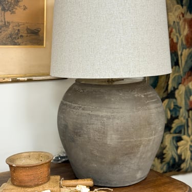 XL Vintage Pot Lamp with Shade 
