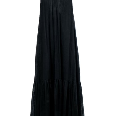 Tibi - Black Sleeveless Maxi Dress w/ Tan Strap Detail Sz 6