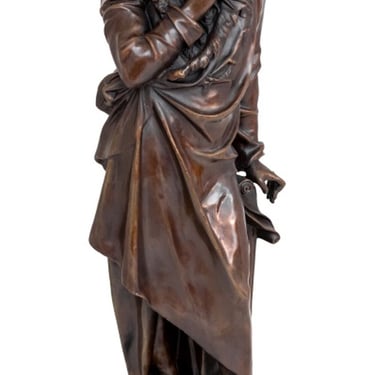 Figure of Beethoven Patinated Bronze Sculpture