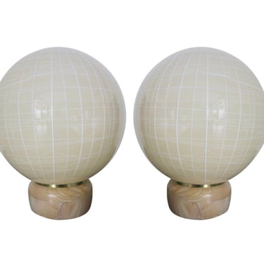 Stylized Pair of Venini Globe Lamps