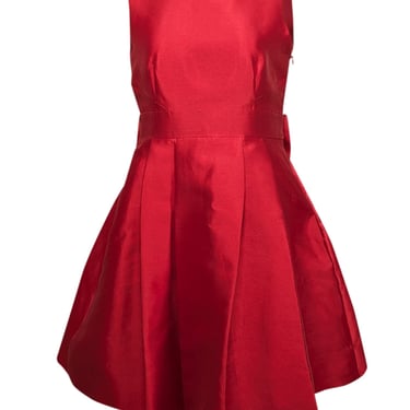 Kate Spade - Red Silk Blend Backless Bow Mini Dress Sz 10