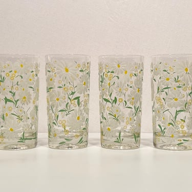 Set of Four Culver Daisy Glasses 