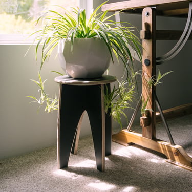 Simple Stool &amp; Plant Stand – Arabian Night Black