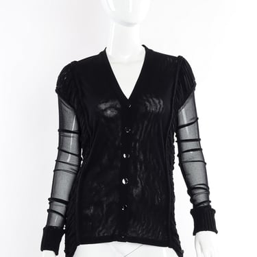 Soliel Micromesh Ruched Cardigan