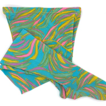 Vintage 1960s Rare Psychedelic Pucci-Inspired Opaque Lycra Tights, Small to Medium 