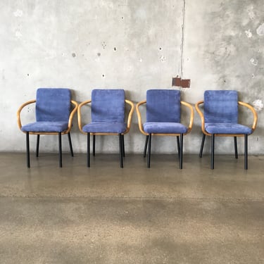 Set of Four 1980s Ettore Sottsass for Knoll Mandarin Arm Chairs