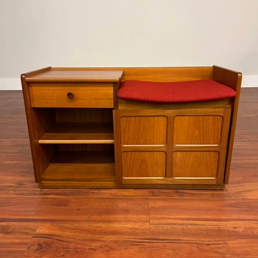 Nathan Vintage Teak Entry Bench with Storage