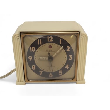 Vintage Telechron Electric Alarm Clock, Bakelite Telalarm Art Deco Bedside Clock, Mid Century Modern, Model 7H91, Vintage Home Decor 