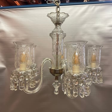 Vintage crystal chandelier 5 arms