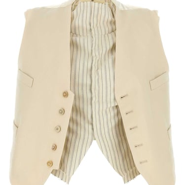 Maison Margiela Women Cream Wool Vest