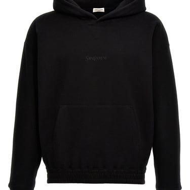 Saint Laurent Men Logo Embroidery Hoodie