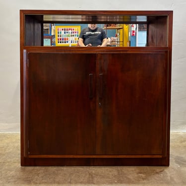 Mahogany Cabinet with Mirrored Shelf c.1970's