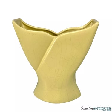 Mid-Century California Pottery Yellow Whale Tail Planter Vase