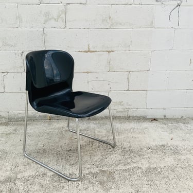 German Black Plastic Side Chair by Gerd Lang