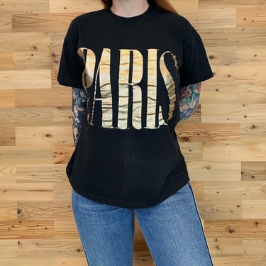 80's Vintage Paris France Souvenir Travel Tee Shirt T-Shirt 