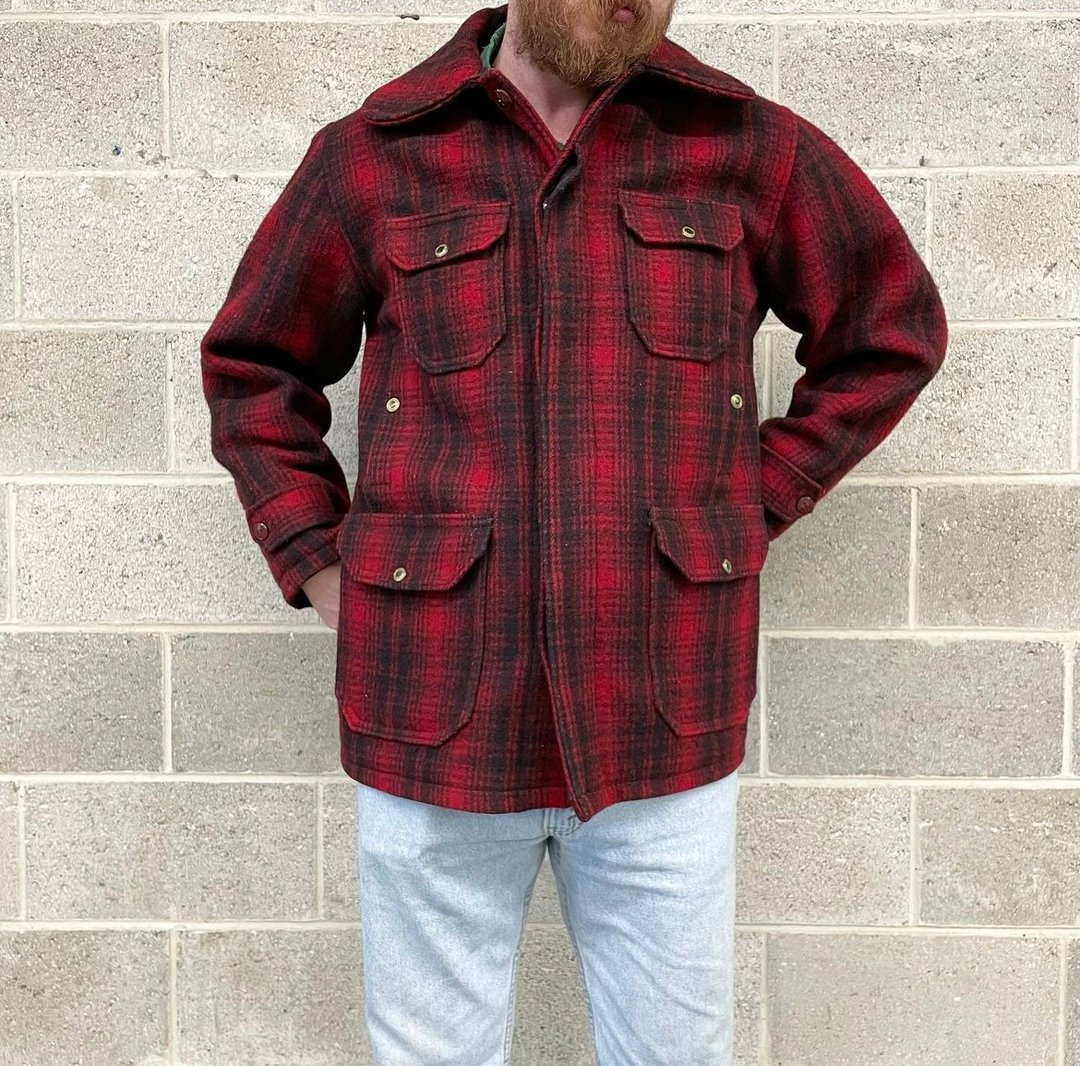 Vintage 80s Woolrich Pants Mackinaw Plaid Wool Hunting Lumberjack