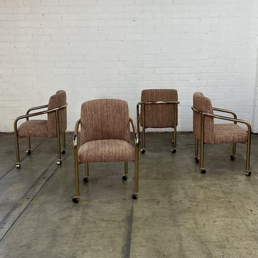 Tubular Brass Chairs by ChromeCraft- Set of Four 