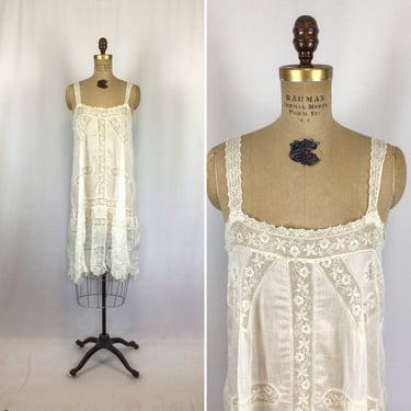 Vintage Edwardian silk slip  Vintage ivory silk crepe slip dress