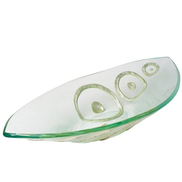 Kiln-Formed "Geometrik" "Grand Ellipse" 24-Karat Art Glass Bowl 