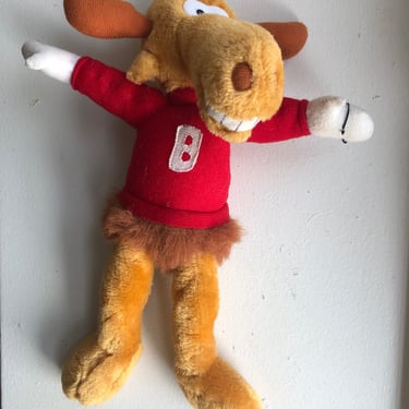 1991 Nanco Bullwinkle J Moose Stuffed Plush Animal Toy, with Red Shirt 