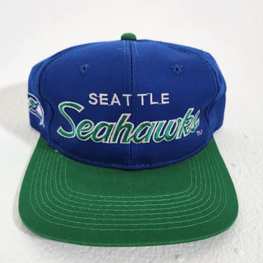 Vintage 1990's Seattle Seahawks Sports Specialties Blue Snapback Hat