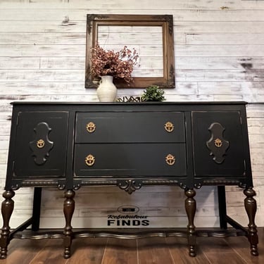 Beautiful Black Antique Jacobean 