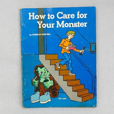 How to Care for Your Monster (1970) by Norman Bridwell - Softcover - Frankenstein, Mummy, Dracula, Wolfman - Vintage 1970s Children's Book 