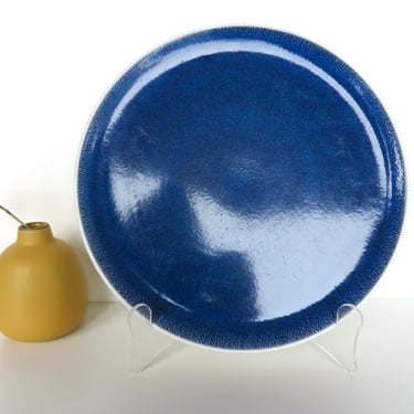 Vintage Heath Ceramics Opal Moonstone Dinner Plate, Edith Heath Blue And White 10 3/4