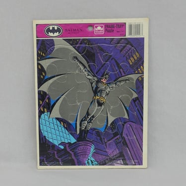1992 Batman Returns Puzzle - Golden Frame Tray Puzzle - DC Comics Movie Tie-In - Vintage 1990s 