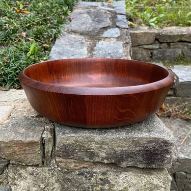 Vintage JHQ Quistgaard Dansk Centerpiece Salad Bowl Mid-Century Staved Teak Dish 11.25