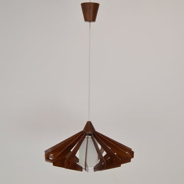 Mid-century Wood Pendant/Drevo Humpolec,Czechoslovakia,1970's. 